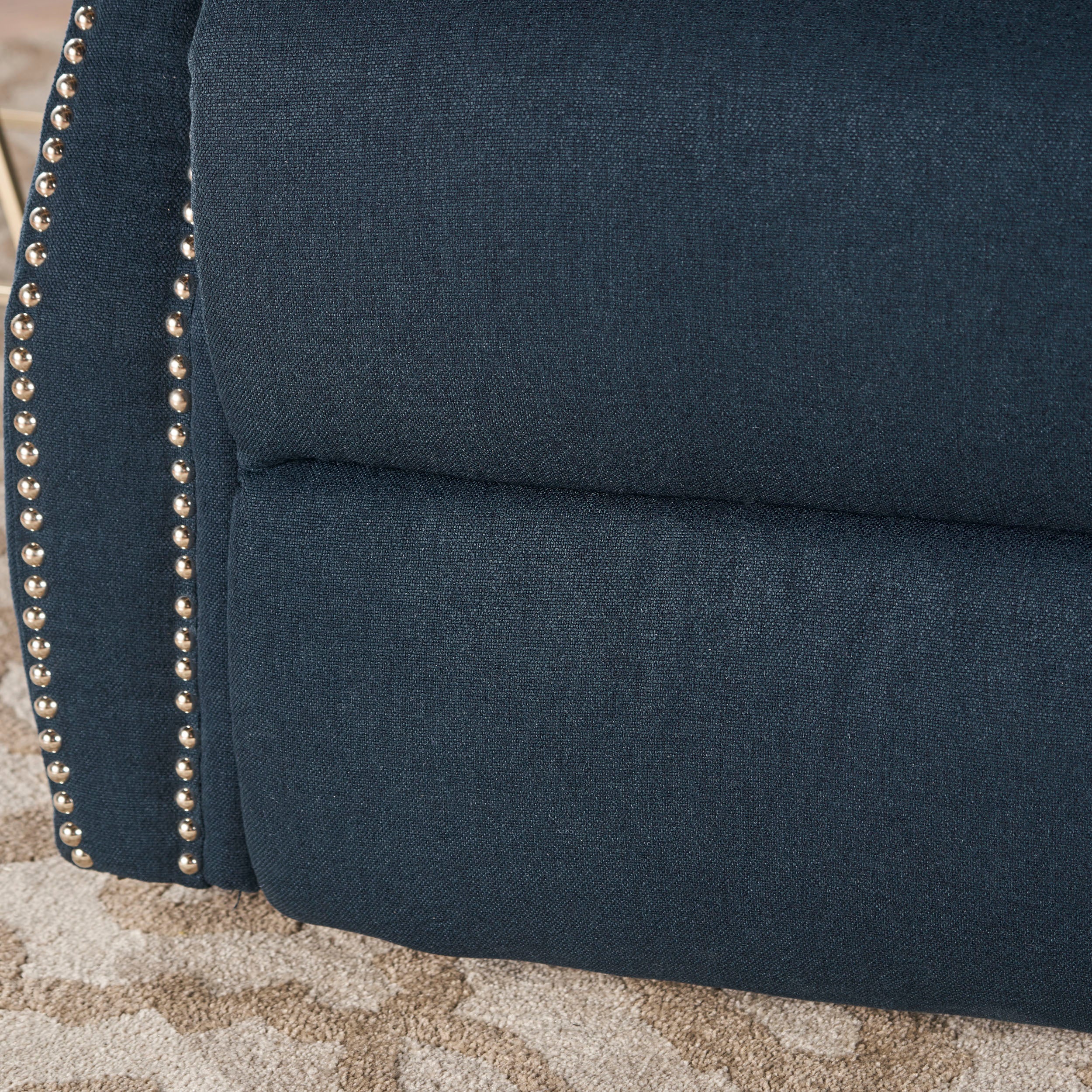 Navy Blue Tufted Fabric Power Recliner R802