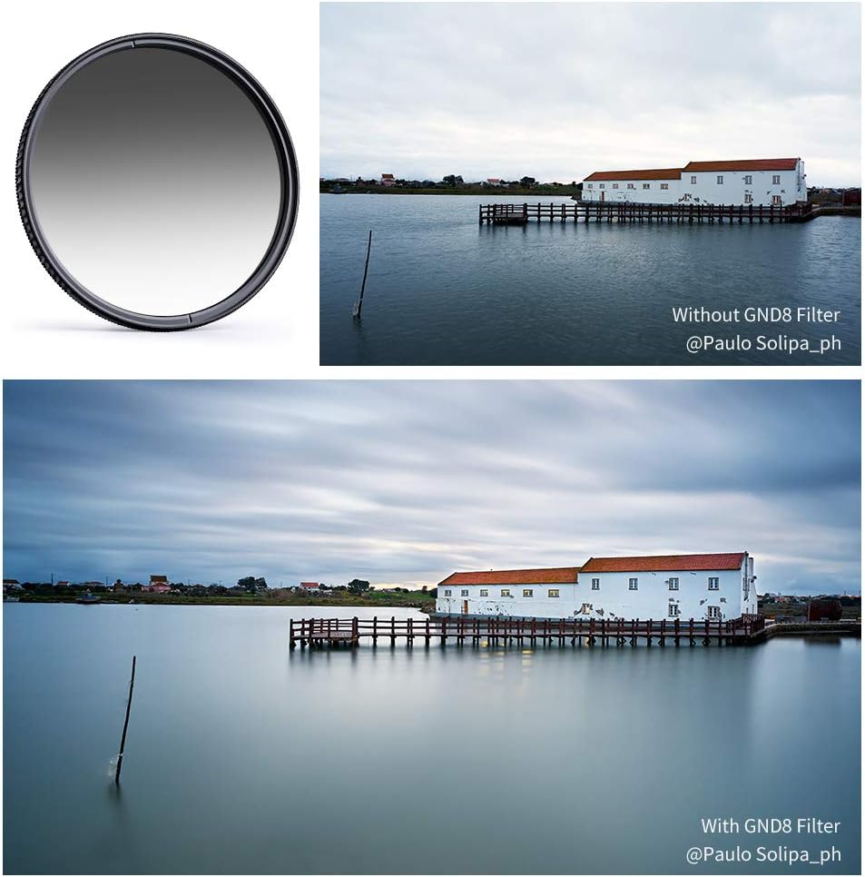72mm HD Soft GND8 Lens Filter, 3 Stop (0.9) Soft Graduated Neutral Density Filter, Pack of 2 G936077
