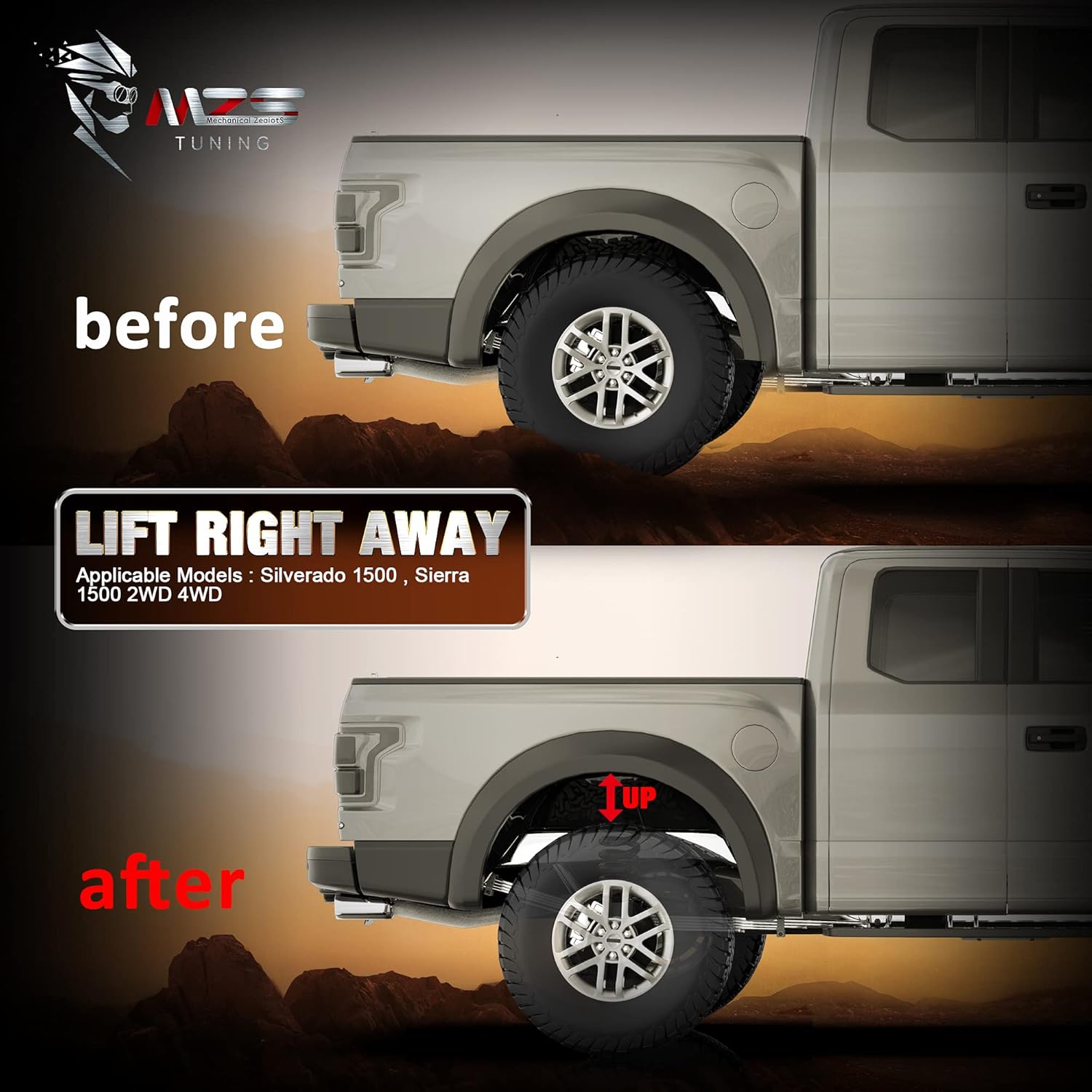 2 inch Rear Suspension Leveling Kit Pack of 2 Y364