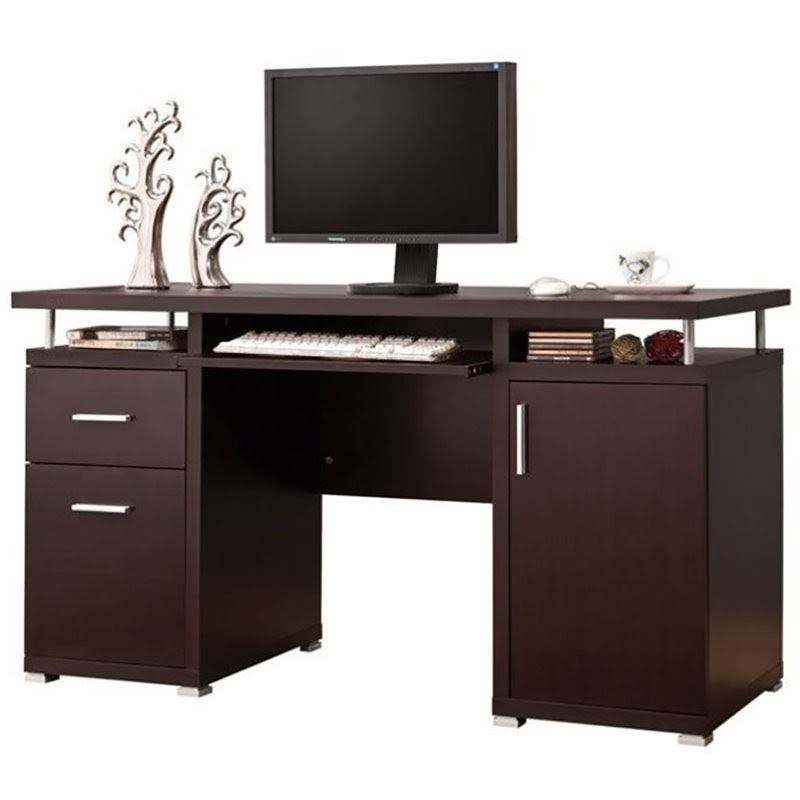 2 Drawer Computer Desk in Cappuccino U744