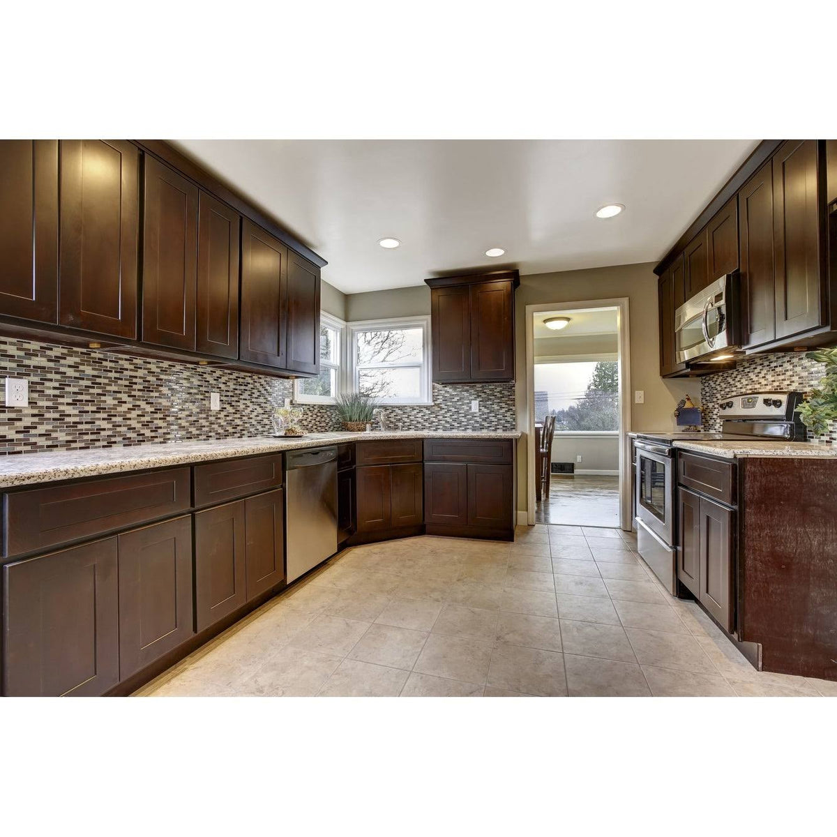 Espresso Shaker Kitchen Corner Wall Cabinet G891