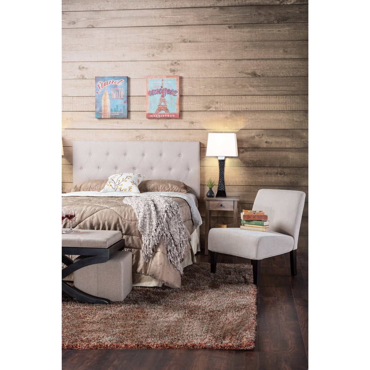 Grey Queen Linen Headboard L365555