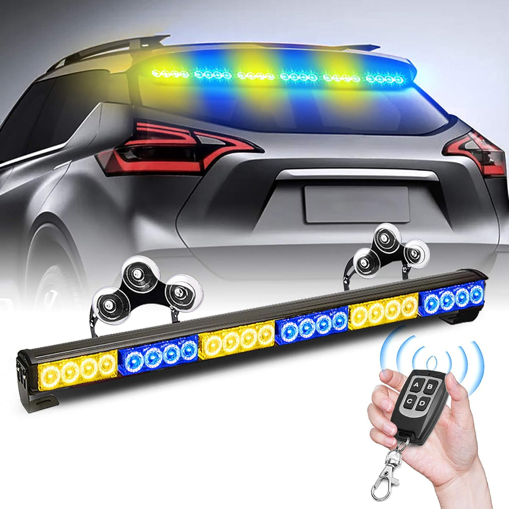 27 Inch 6 Panel LED Strobe Light Bar with Wireless Remote Control, White/Red, Pack of 2 V3681