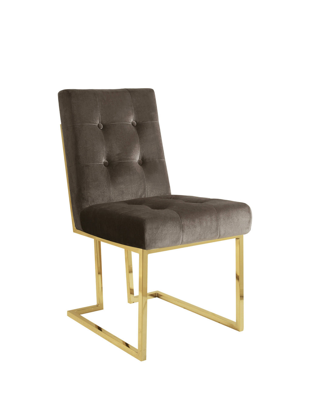 Taupe Tufted Velvet Dining Side Chair F65177