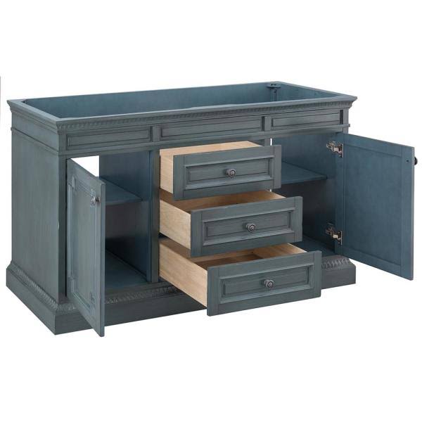 Distressed Blue Fog Bath Vanity Cabinet X46211