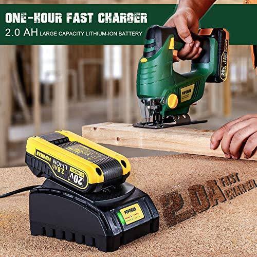 Cordless Jigsaw with LED Light, 2,000mAh Battery H3190