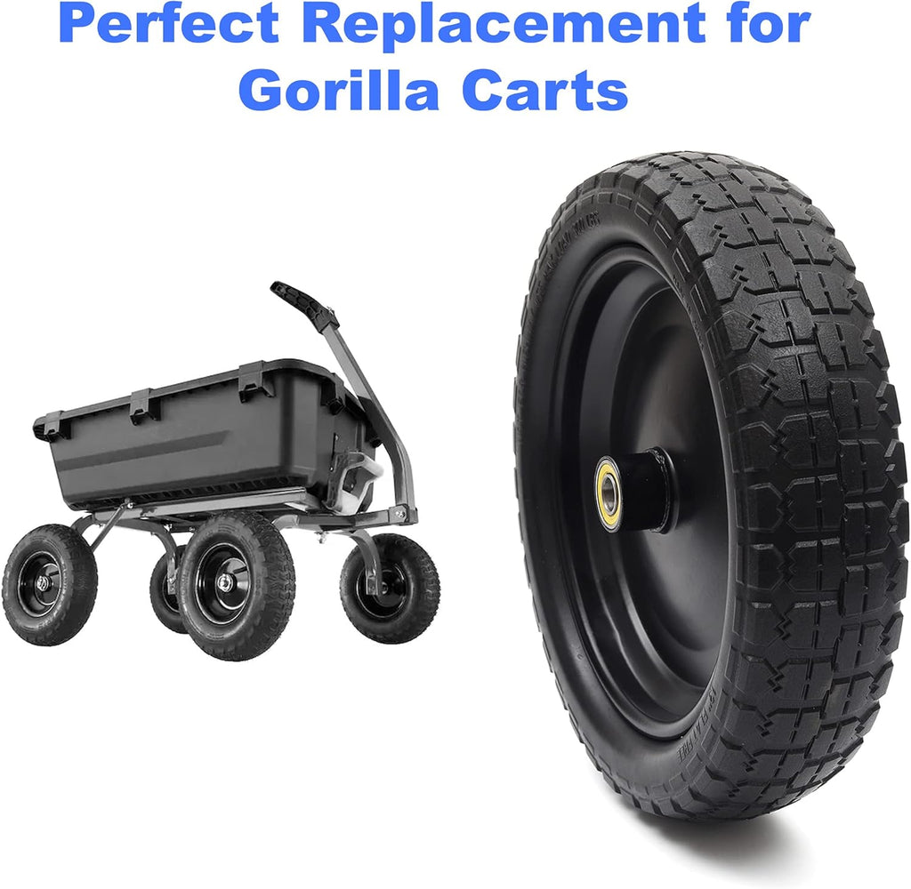 13" Solid Polyurethane Flat-Free Tire and Wheel Assemblies (4-Pack) M385