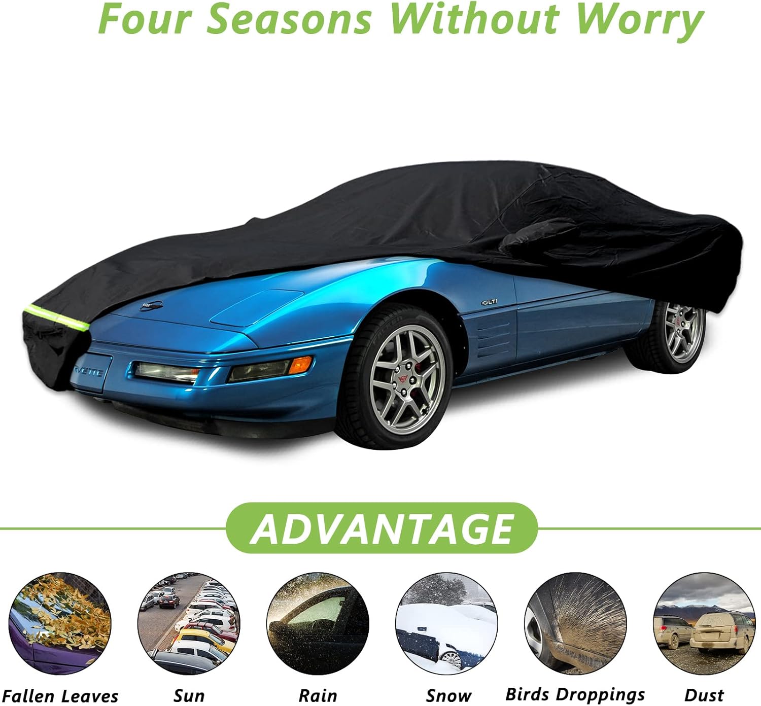 Waterproof Car Cover for C4 Corvette, 190T, Up to 200” L X814286