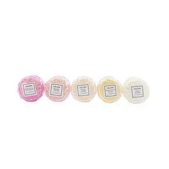 Macaron Candle Coffret: Rose Petal Ice Cream, Rose Otto, Rose Colored Glasses, Bergamot Rose, Milk Rose 5x1.8oz T320455