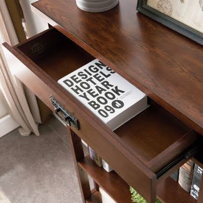 Brown Slatted Bookcase J973