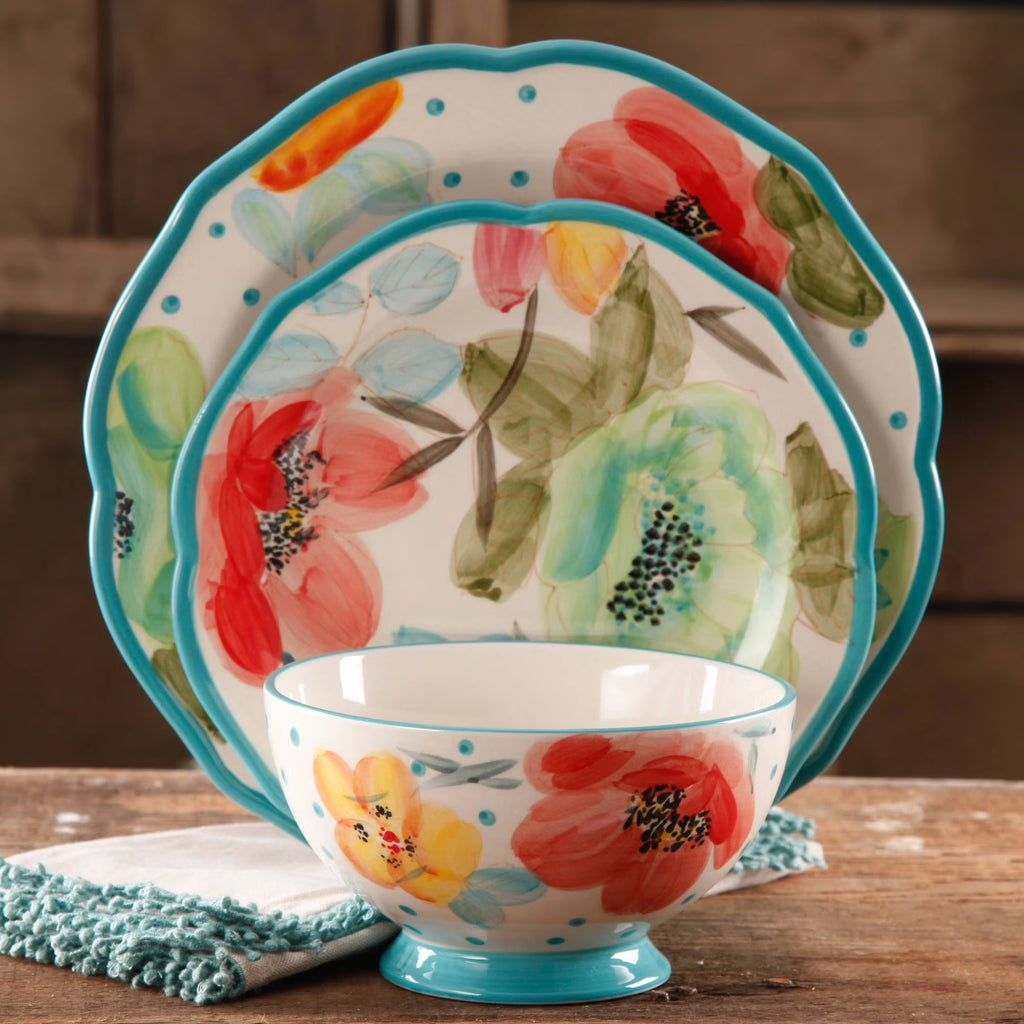 Turquoise 12-Piece Dinnerware Set H61599