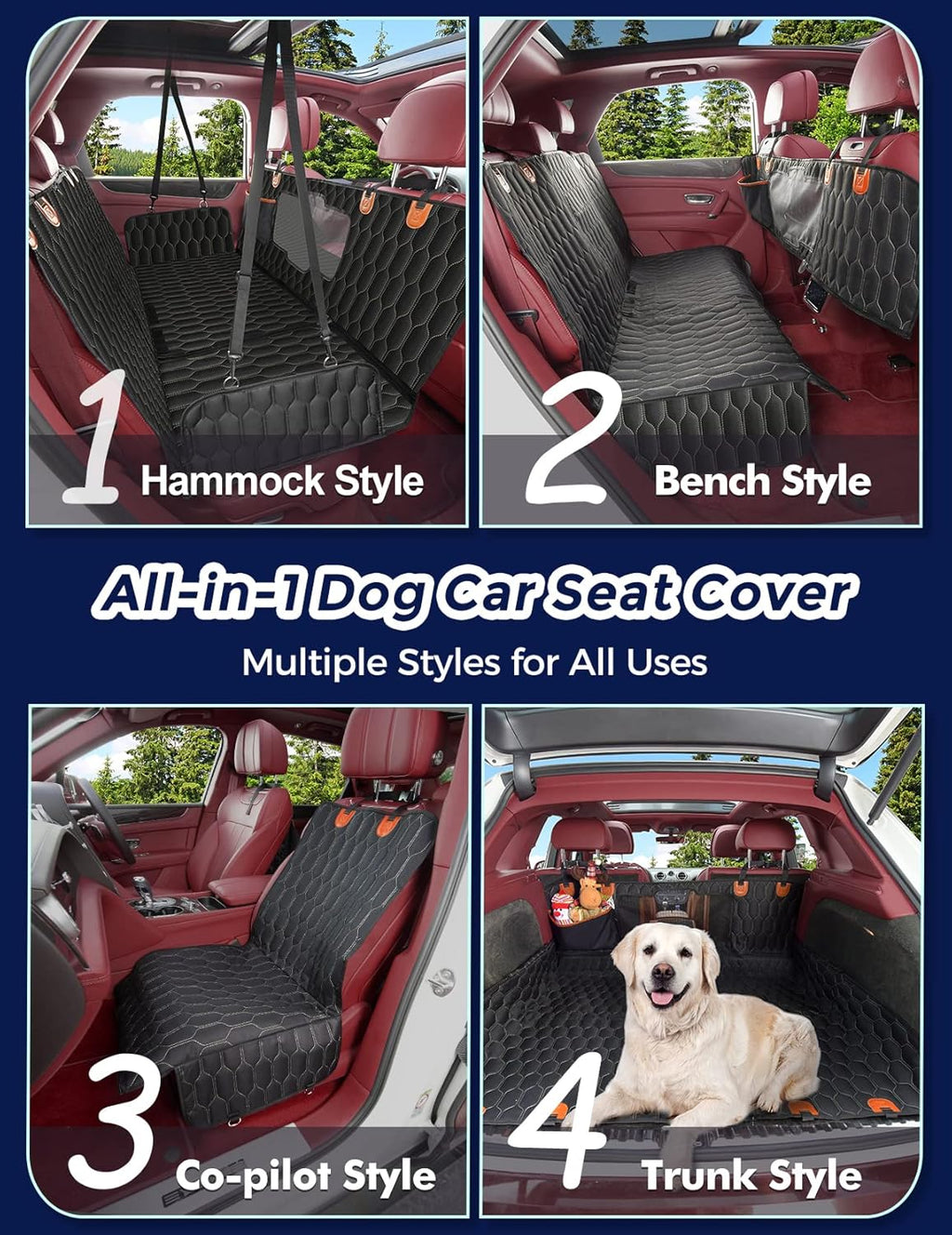 5-in-1 Waterproof Dog Seat Cover Pack of 2 P921516