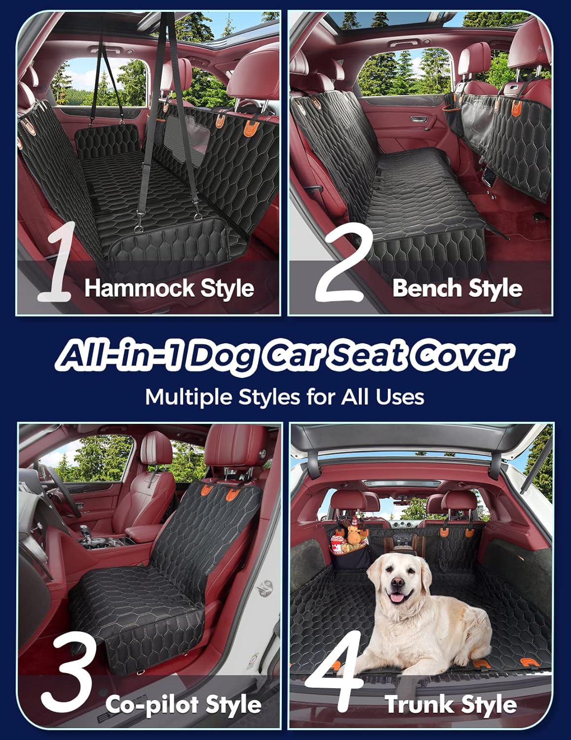 5-in-1 Waterproof Dog Seat Cover Pack of 2 P921516