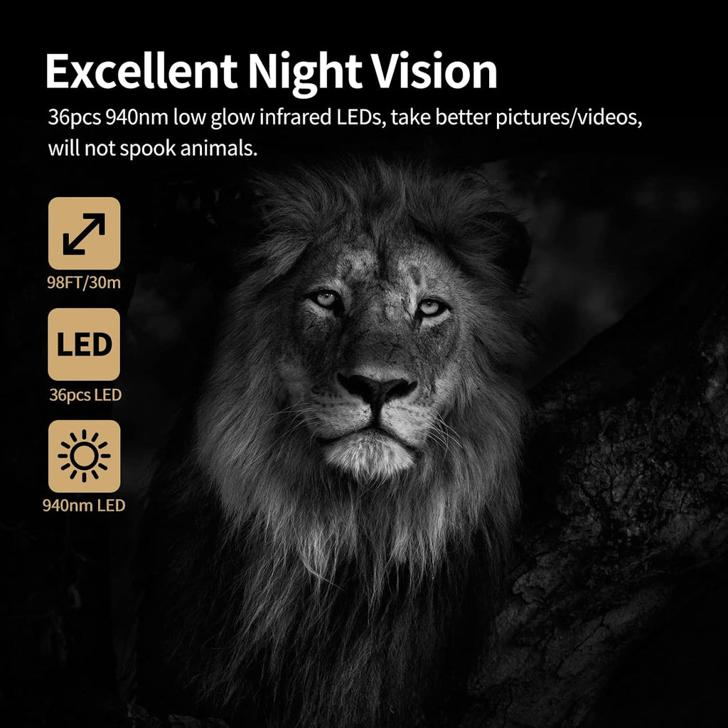 4K 30MP Night Vision Motion Activated Waterproof Trail Camera Q1110
