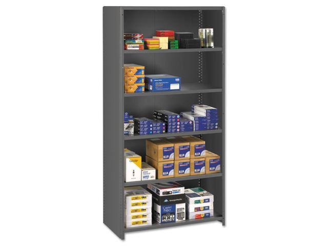 Closed Commercial Steel Shelving Five-Shelf 36W x 18D x 75H Medium Gray B647