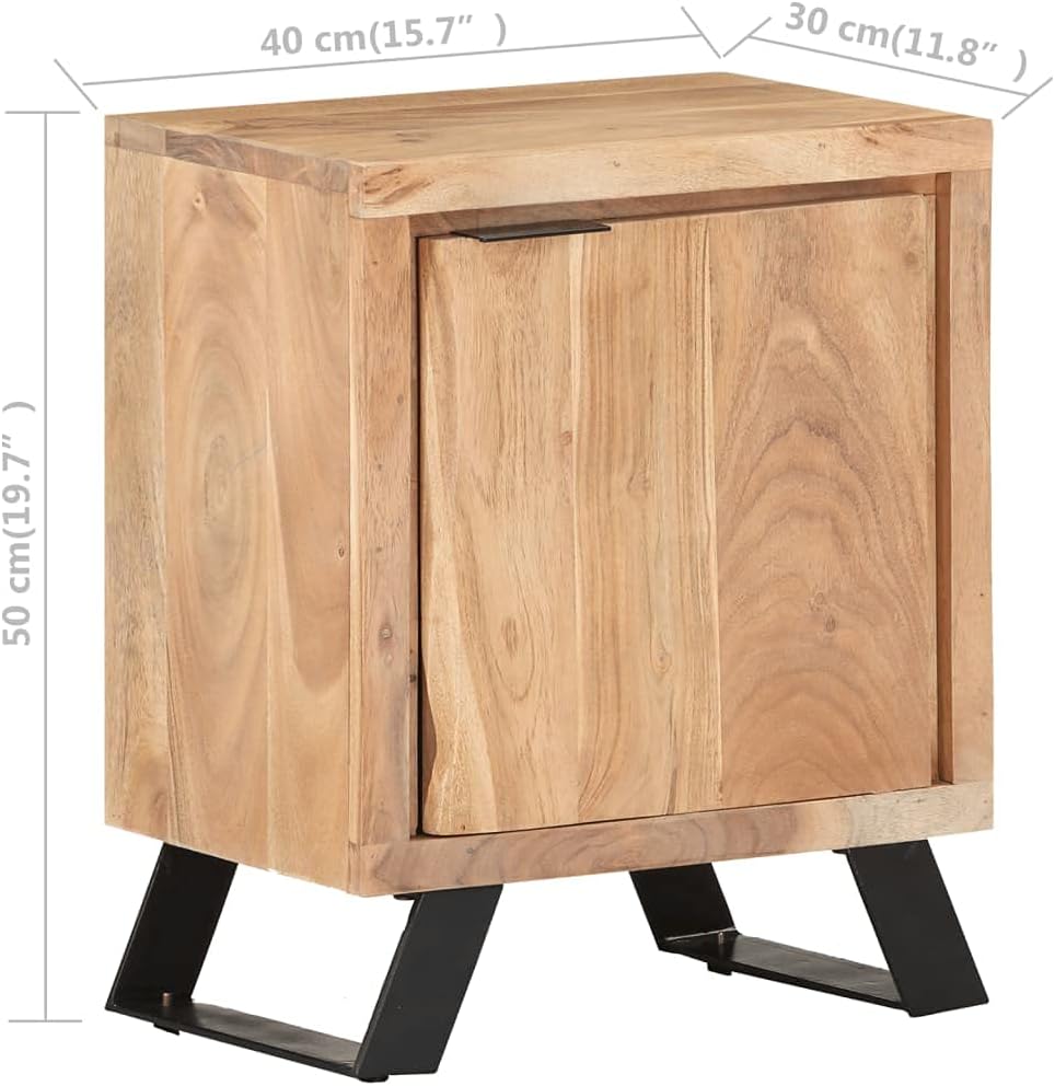 Solid Acacia Wood Bedside Cabinet D9424