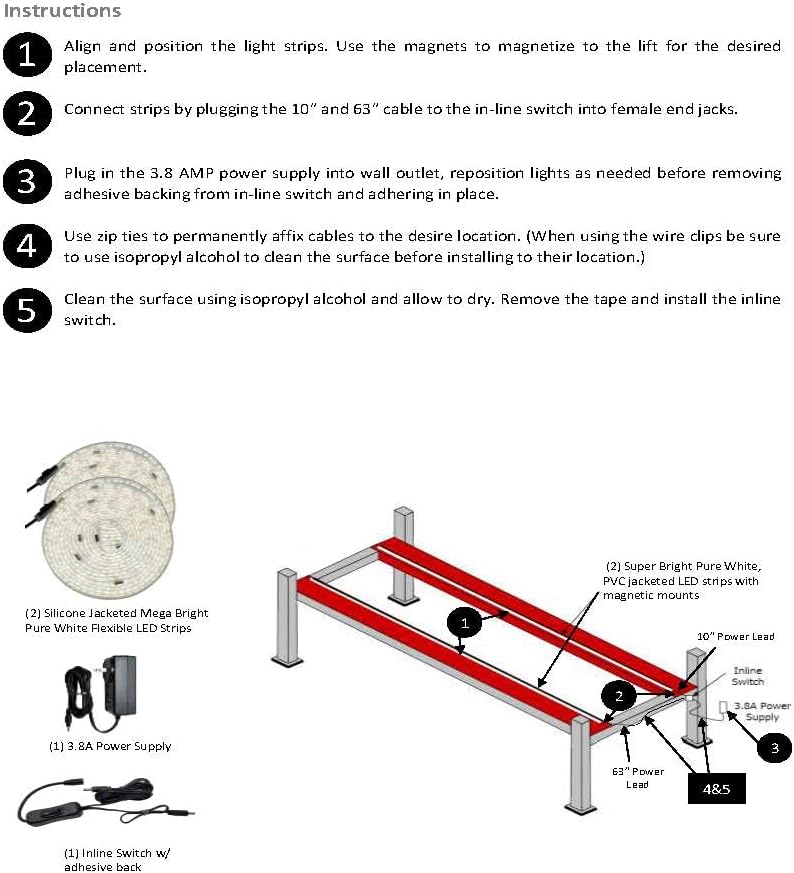 LED Light Weight Lift Kit with 2 Light Strips Y972