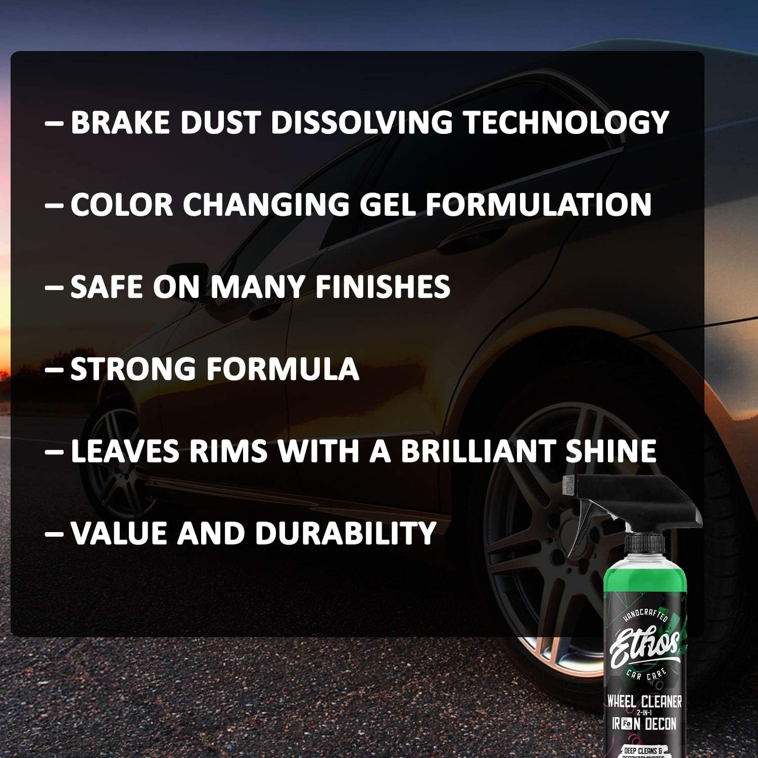 Wheel Cleaner Spray, Brake Dust and Iron Remover, Color Change Technology, Gallon, Pack of 2 U752