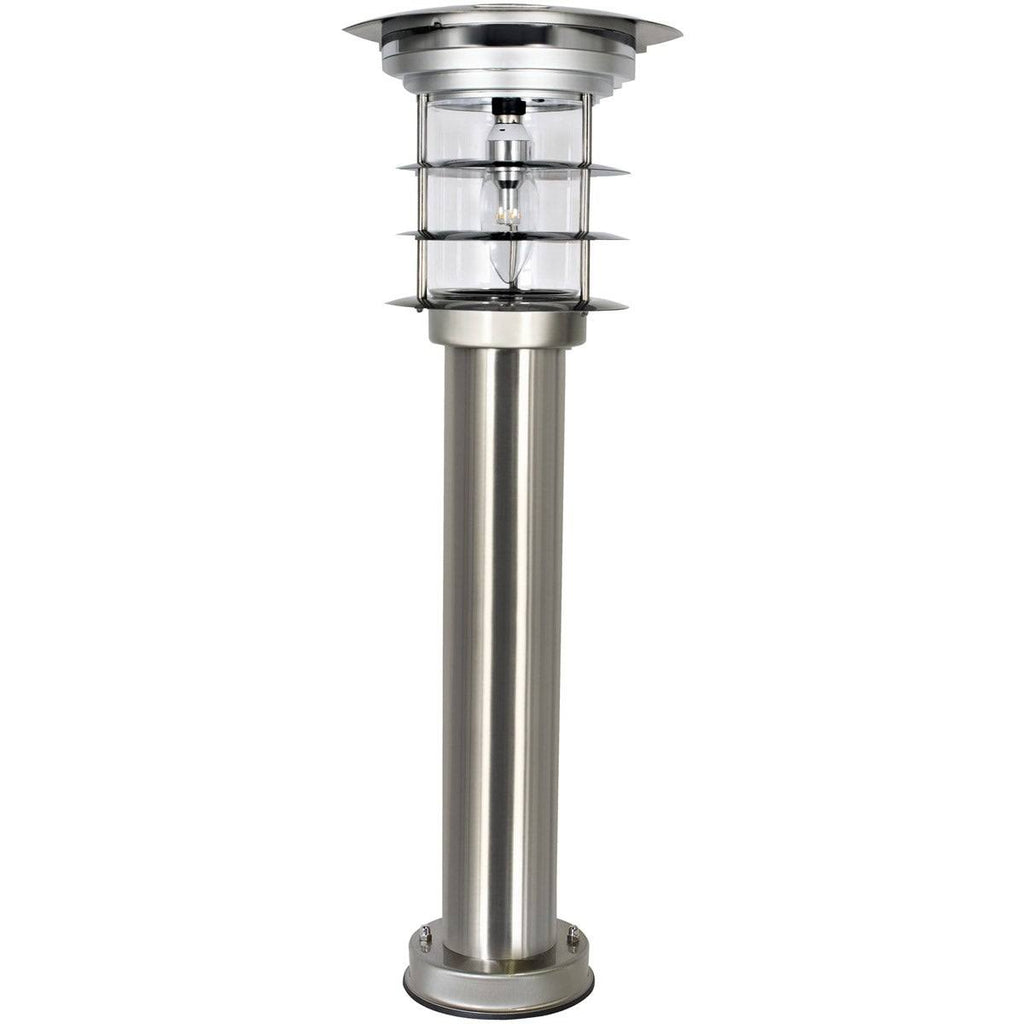 Silver LED Post Mount Solar Bollard Light Q918675