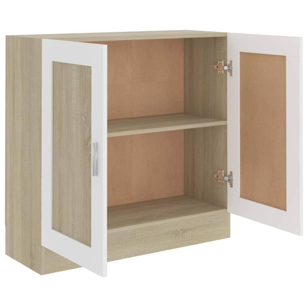 Book Cabinet White and Sonoma Oak Chipboard N925841