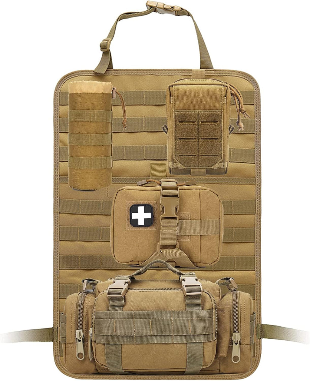 Black Molle Tactical Seat Back Organizer Car Seat Covers I35131