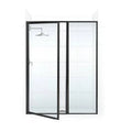 Black Hinged Framed Shower Door with Inline Panel S673