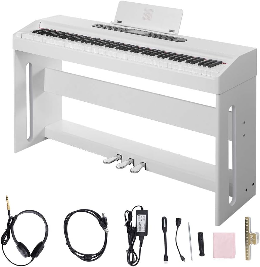 88 Key Digital Piano with 3 Pedal Board and Bench K780813