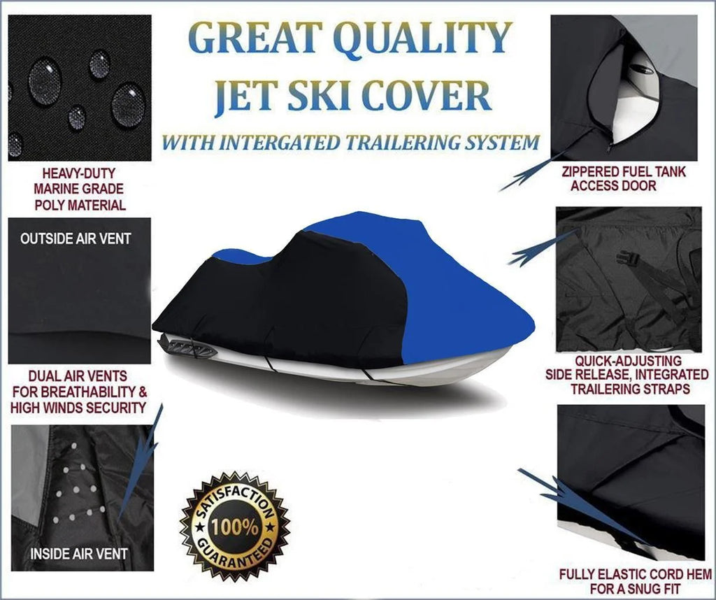 BLACK BLUE HEAVY-DUTY JET SKI PWC COVER A735582