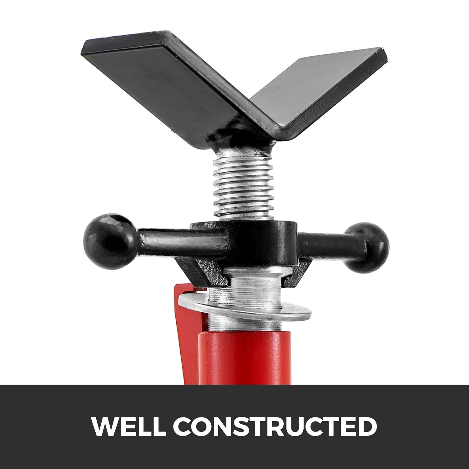 V Head Pipe Stand, Adjustable Height 24-42, 2500 lb. Load Capacity, Carbon Steel S13717