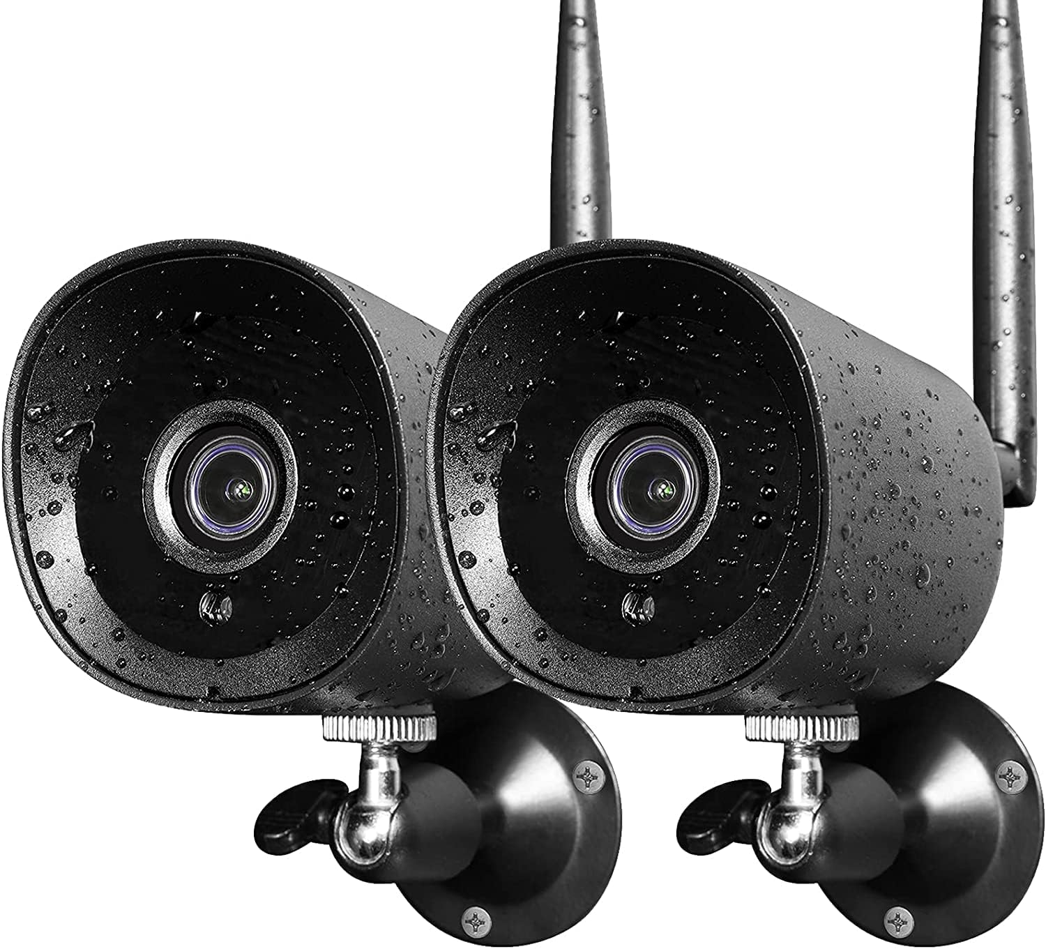 2Pack 1080P Full HD WiFi IP Camera with Night Vision, IP66 Waterproof J923