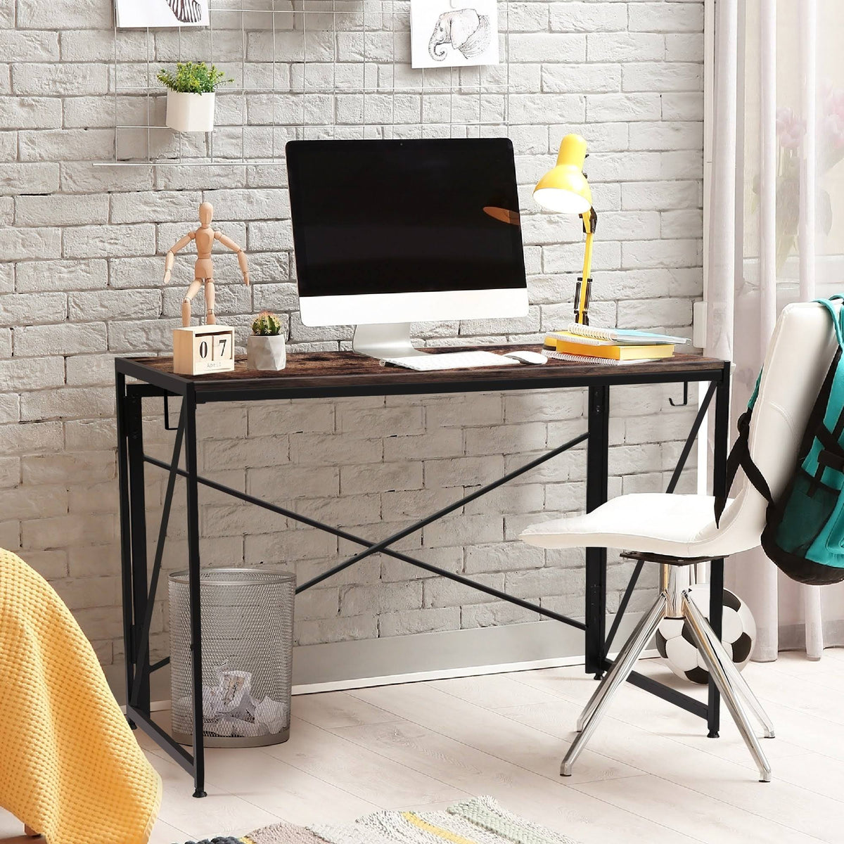 Rustic Folding Computer Desk B850567