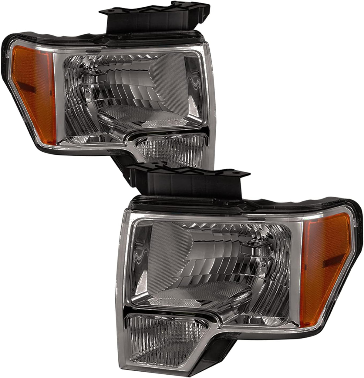 Chrome Housing Headlight Assembly with Amber Reflector E302231
