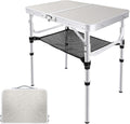 Folding Camping Table with Storage, Height Adjustable Aluminum Camp Table K573