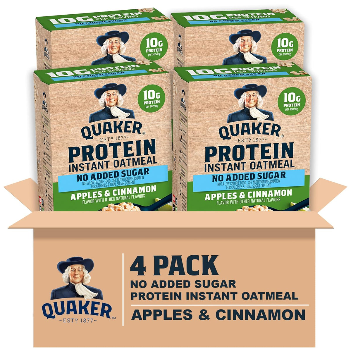Protein Apple Cinnamon Instant Oatmeal, 4 Pack, 42 Oz A1564