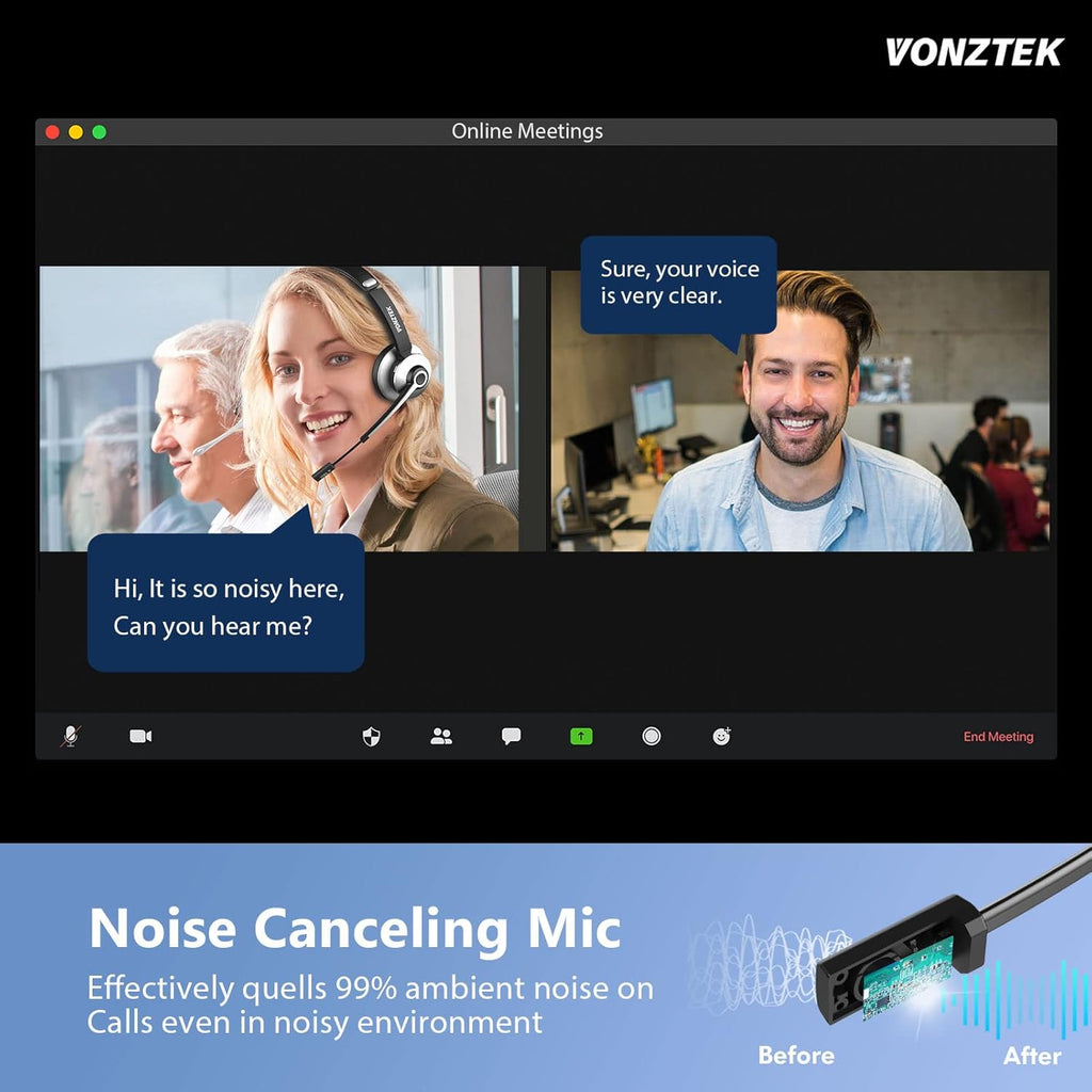 Wireless Bluetooth Headset with Noise Cancelling Microphone U78796