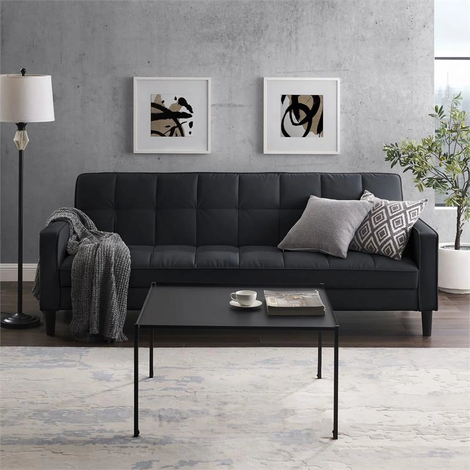 Black Convertible Sofa Bed K279