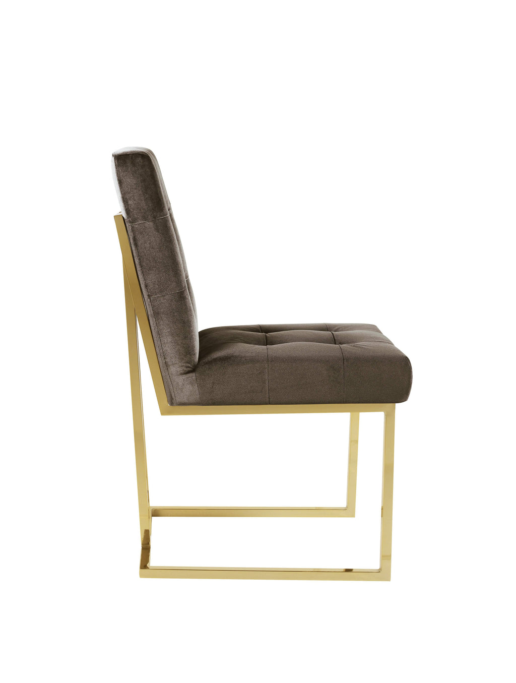 Taupe Tufted Velvet Dining Side Chair F65177
