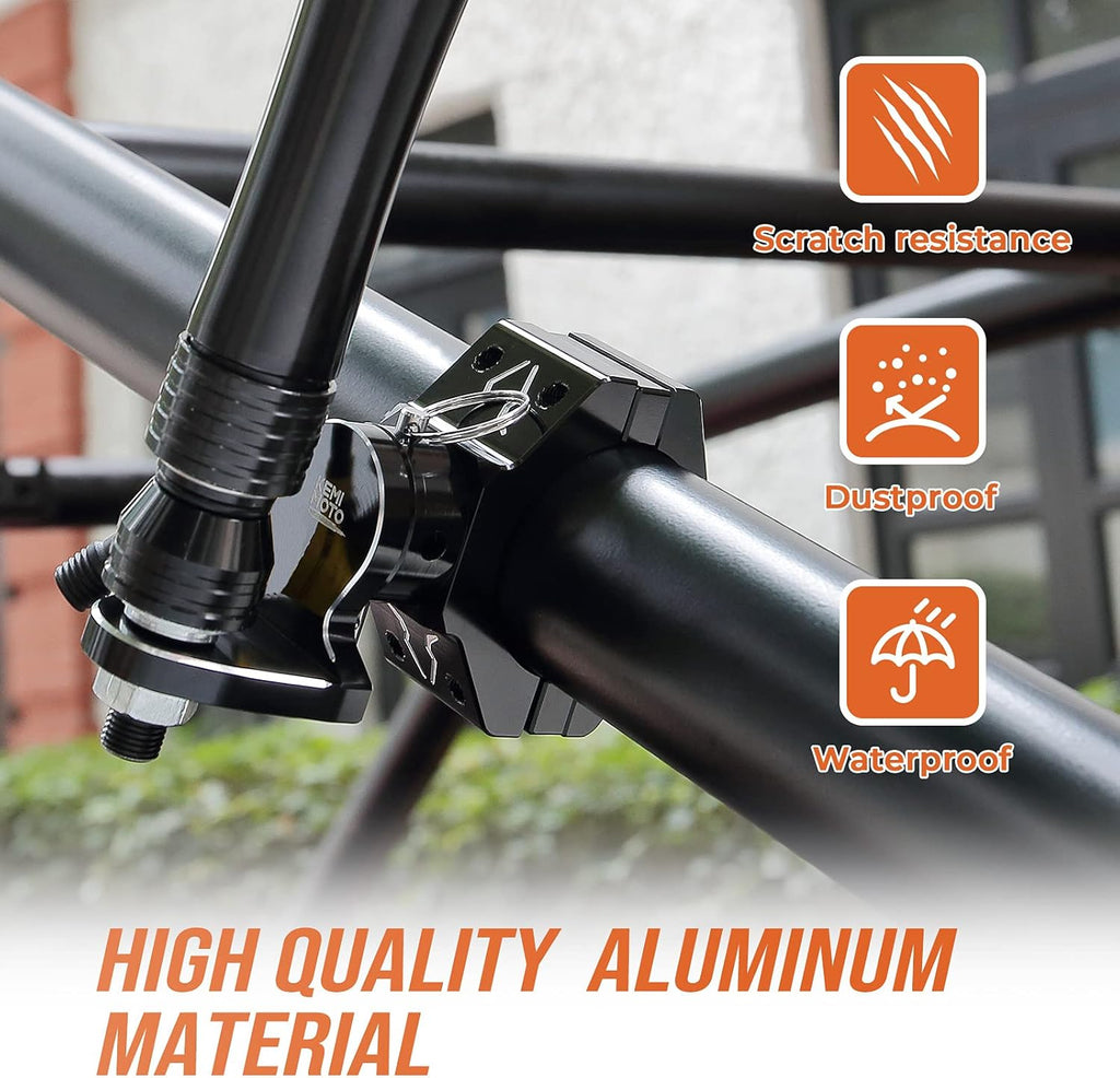 2PCS Aluminum Adjustable UTV Whip Mount for 1.75-2 Roll Bar T578