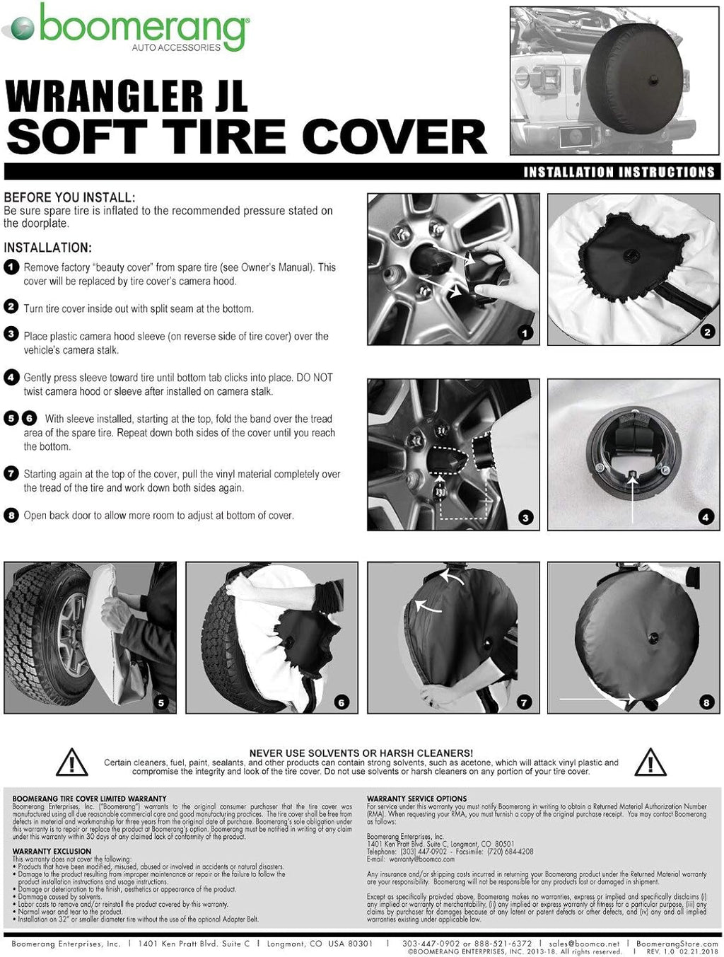 32" Soft Tire Cover for Jeep Wrangler JL Pack of 2 X41537