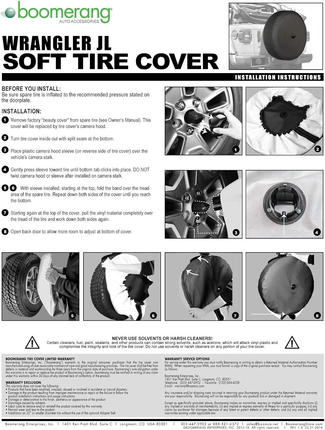 32" Soft Tire Cover for Jeep Wrangler JL Pack of 2 X41537