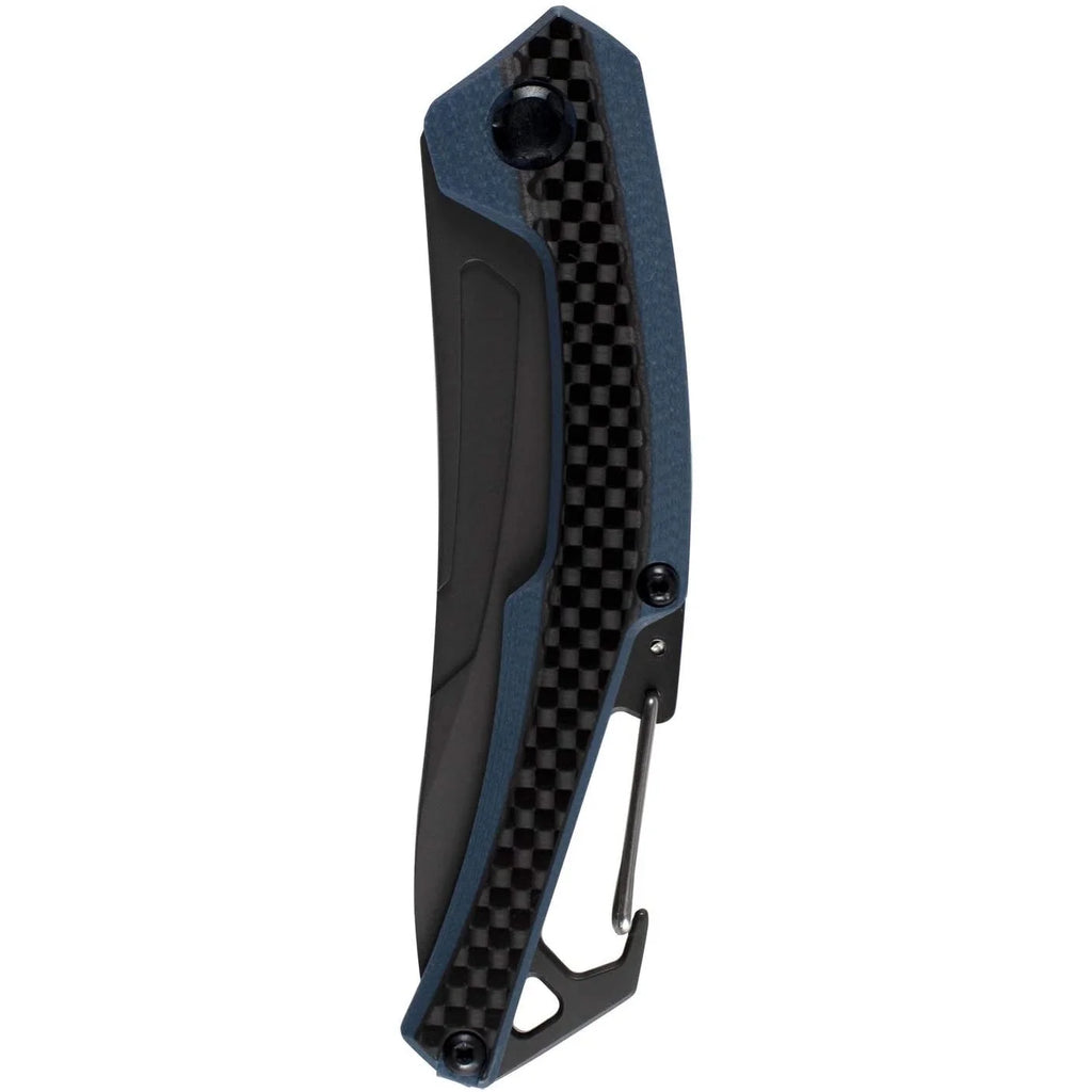 Black Lightweight 3 inch Blade Manual Knife with Carbon Fiber Overlay K847