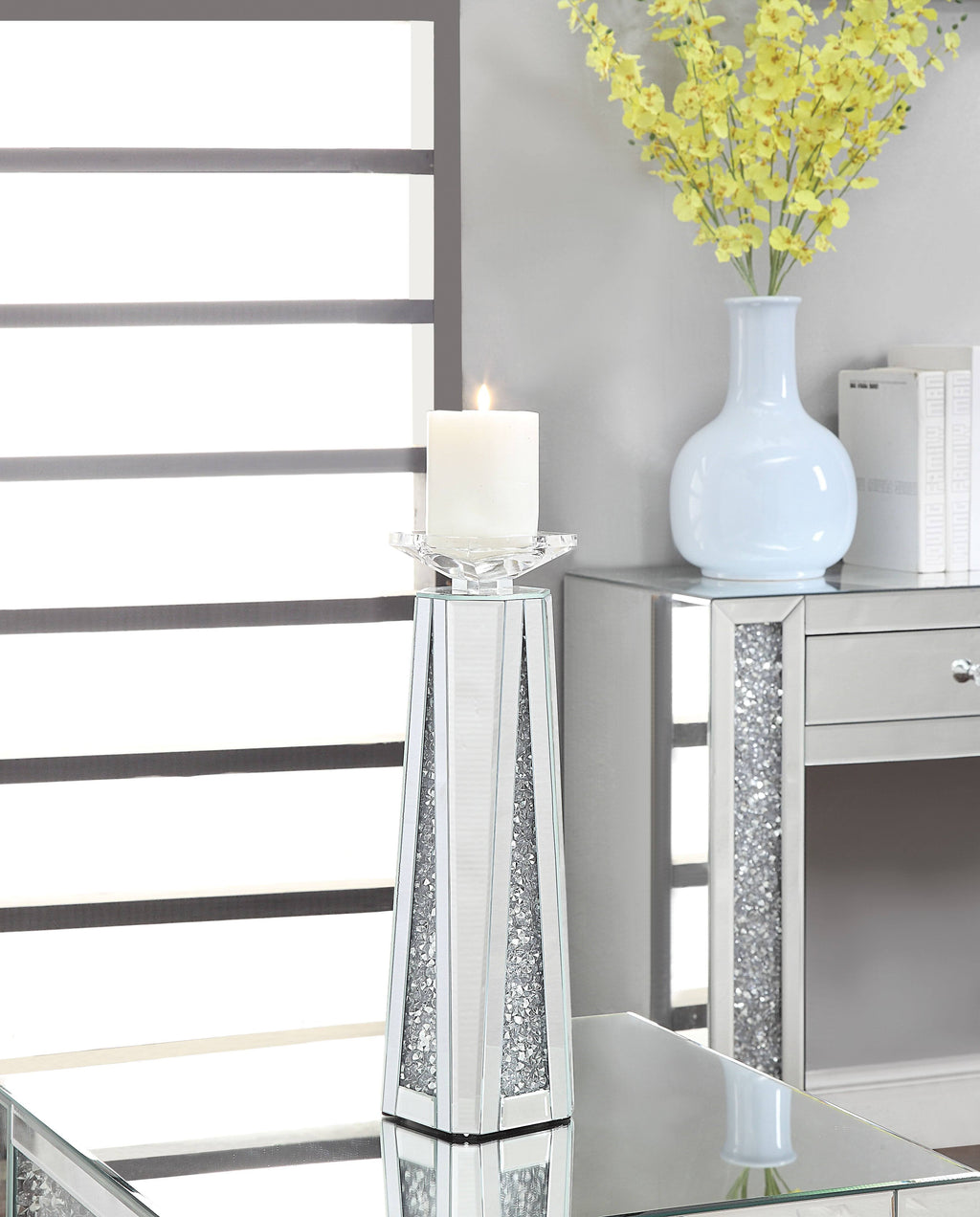 Clear Glass Candle Holder Set of Two R36120