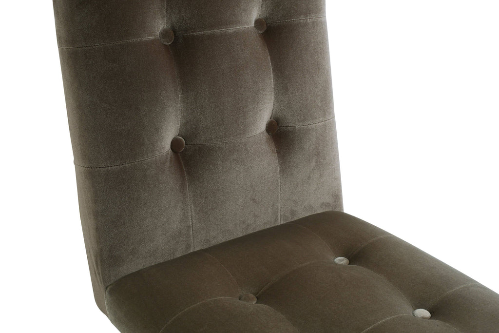 Taupe Tufted Velvet Dining Side Chair F65177