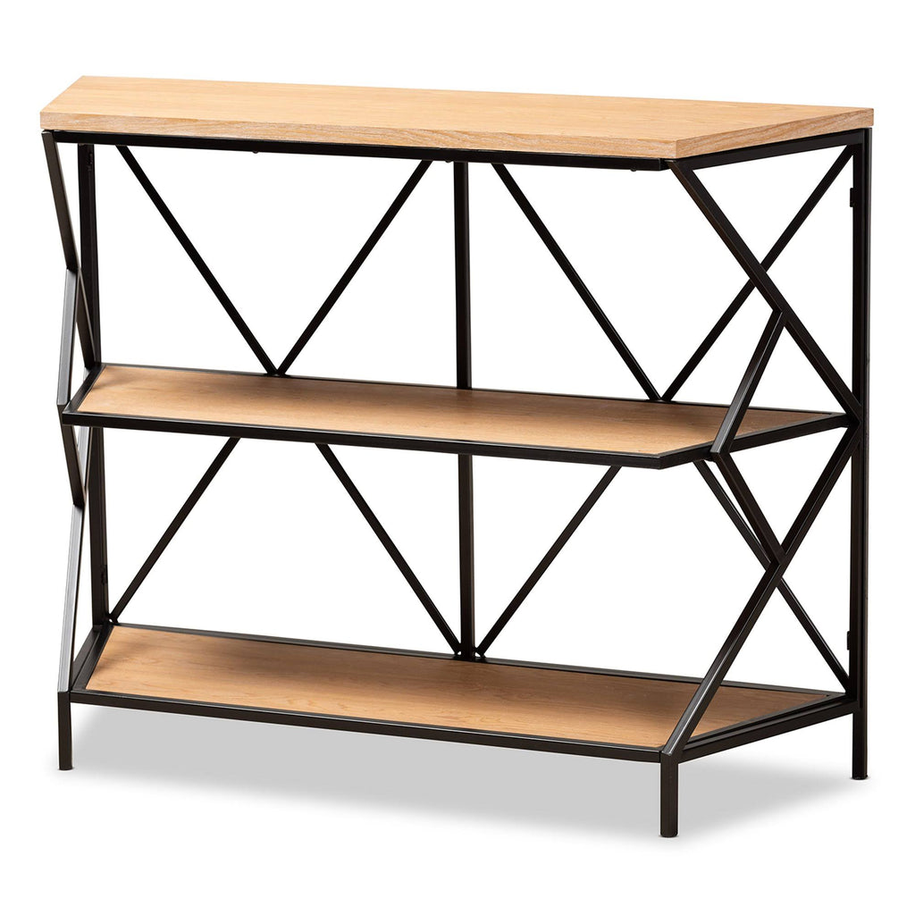 3-Tier Console Table Walnut Brown Z13399