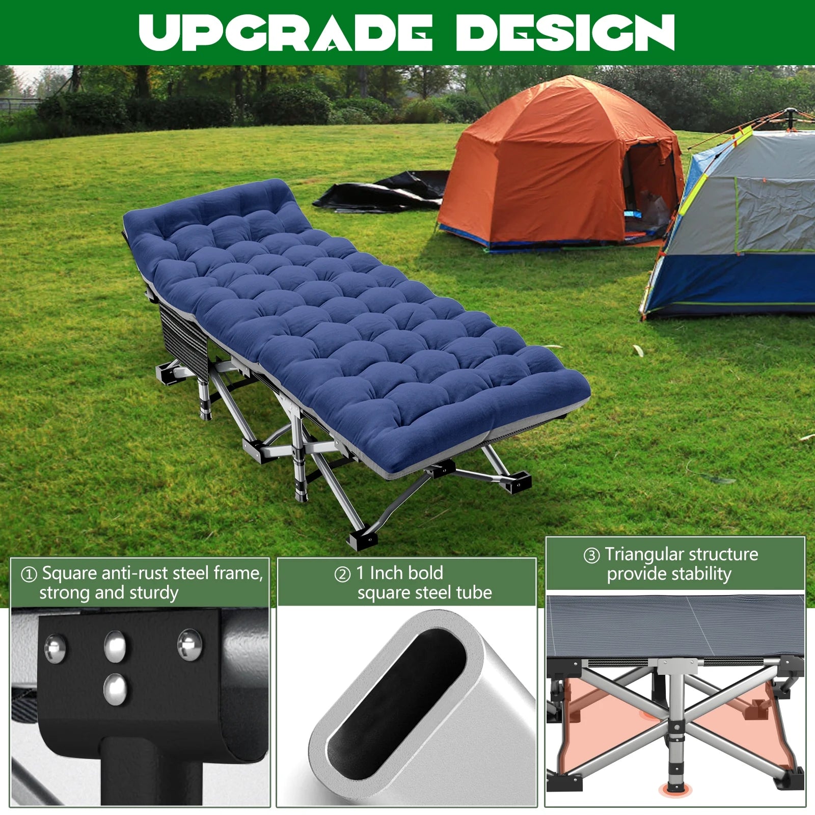 Folding Bed Cot with Carry Bag & Mattress X520