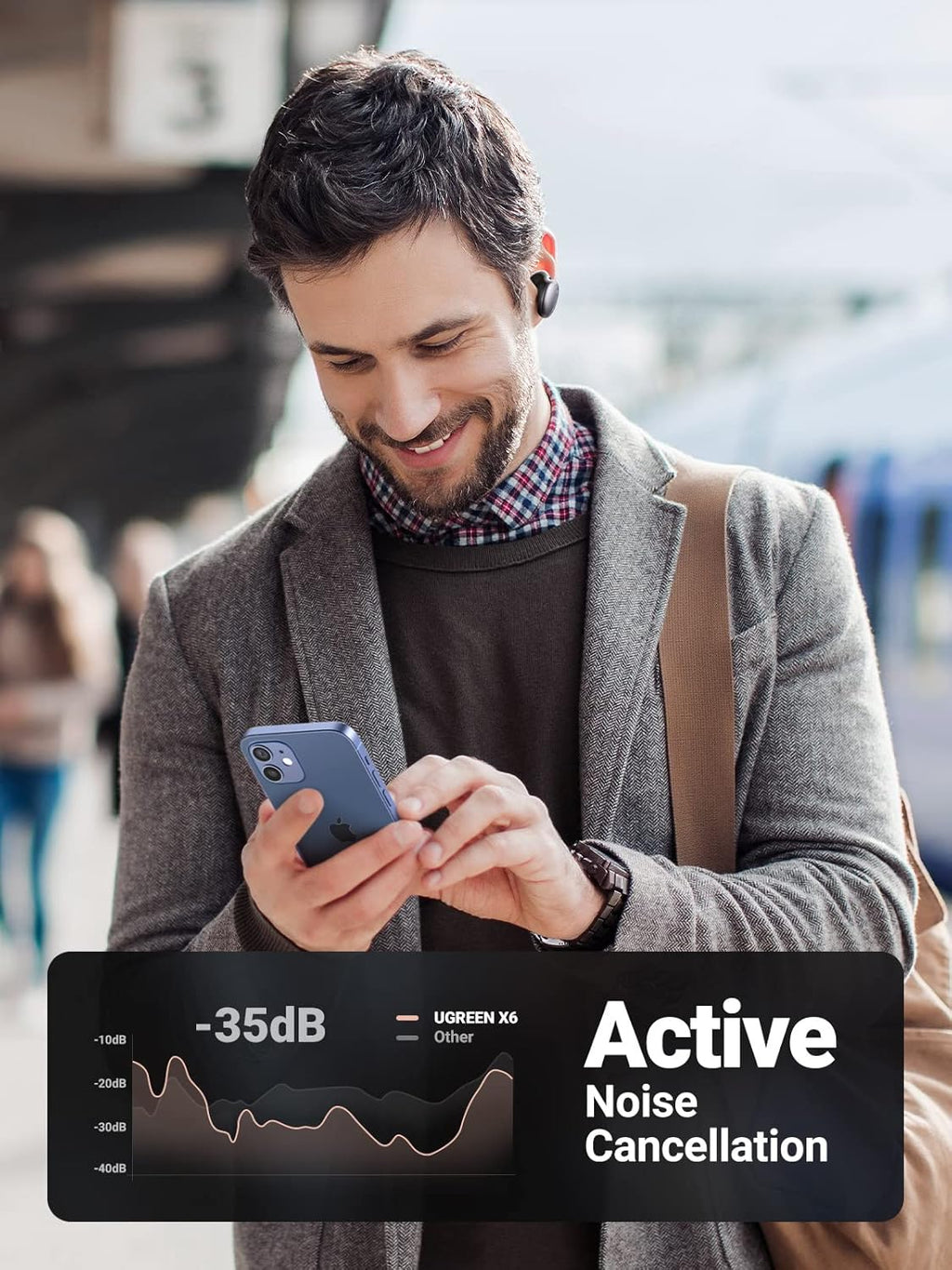 Hybrid Active Noise Cancelling Wireless Earbuds with 6 Mics ENC, 10mm Driver, Touch Control, 26H Playtime R156