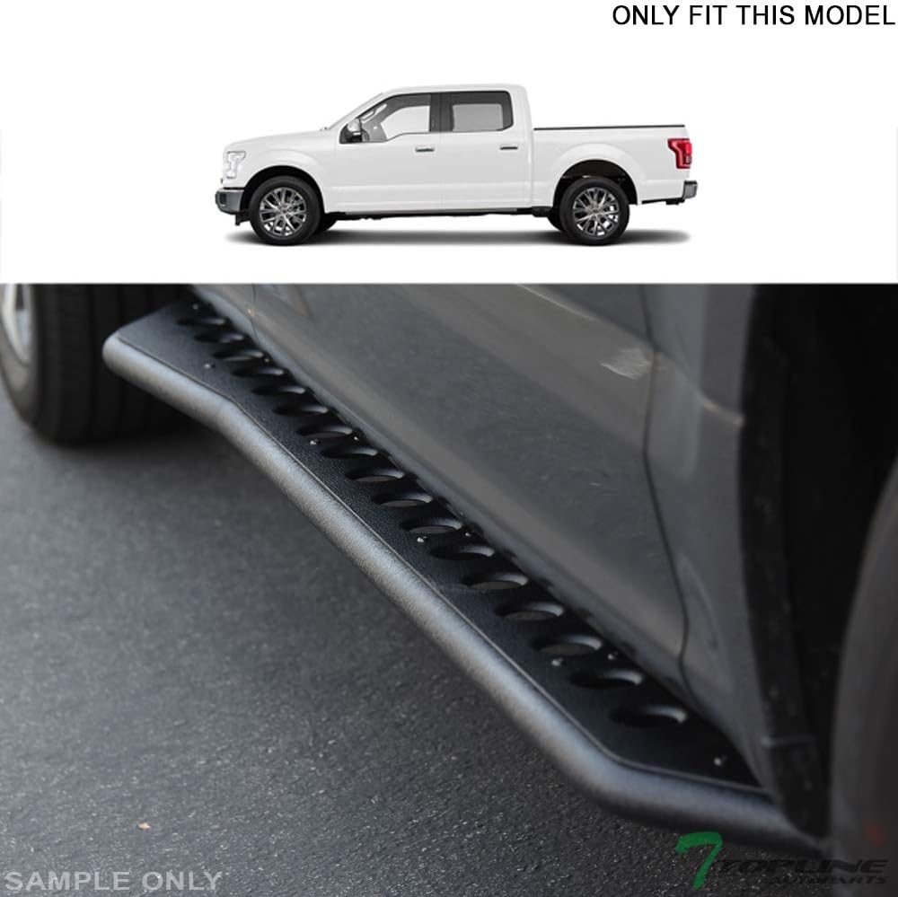 Textured Black Round Pattern Side Step Rail Nerf Bars Q5884