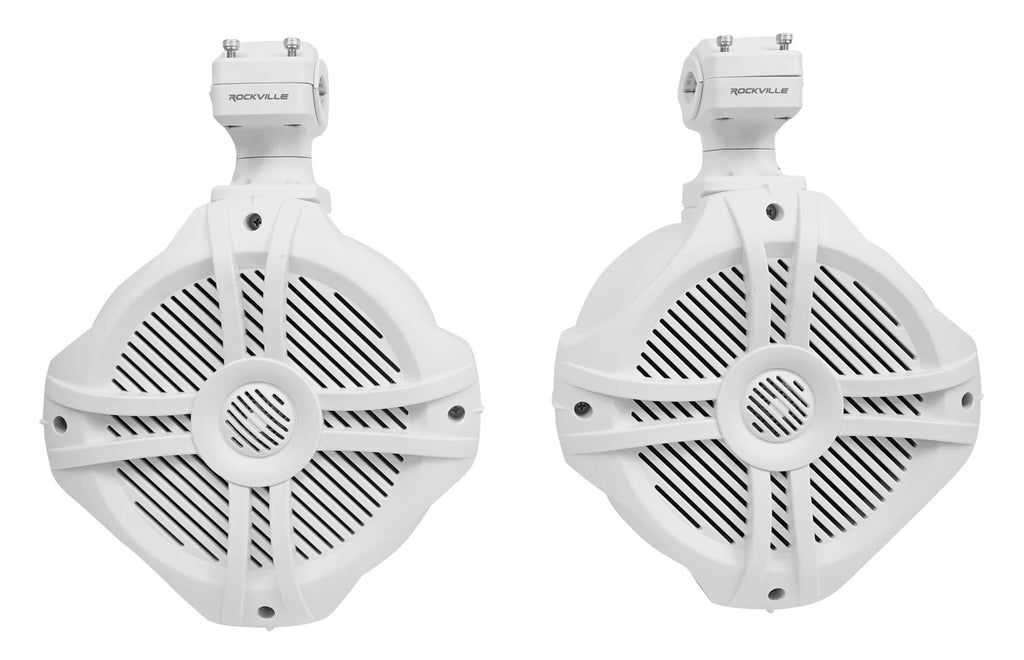 White 6.5" Marine Wakeboard Tower Speakers with Receiver P245605