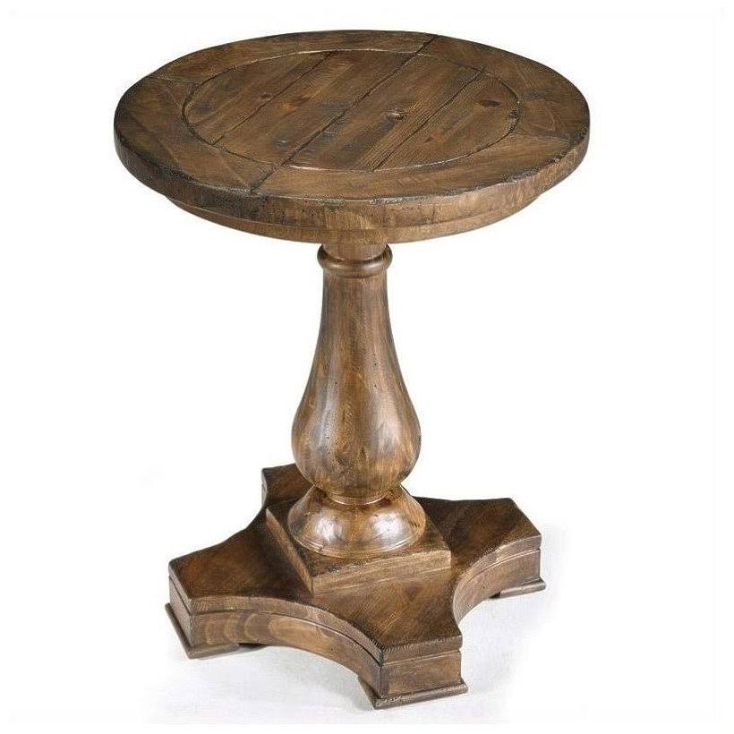 Natural Pine Wood Round End Table G90984