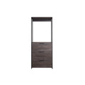Rustic Gray Wood and Metal Walk-in Closet with 3-Drawer M45058